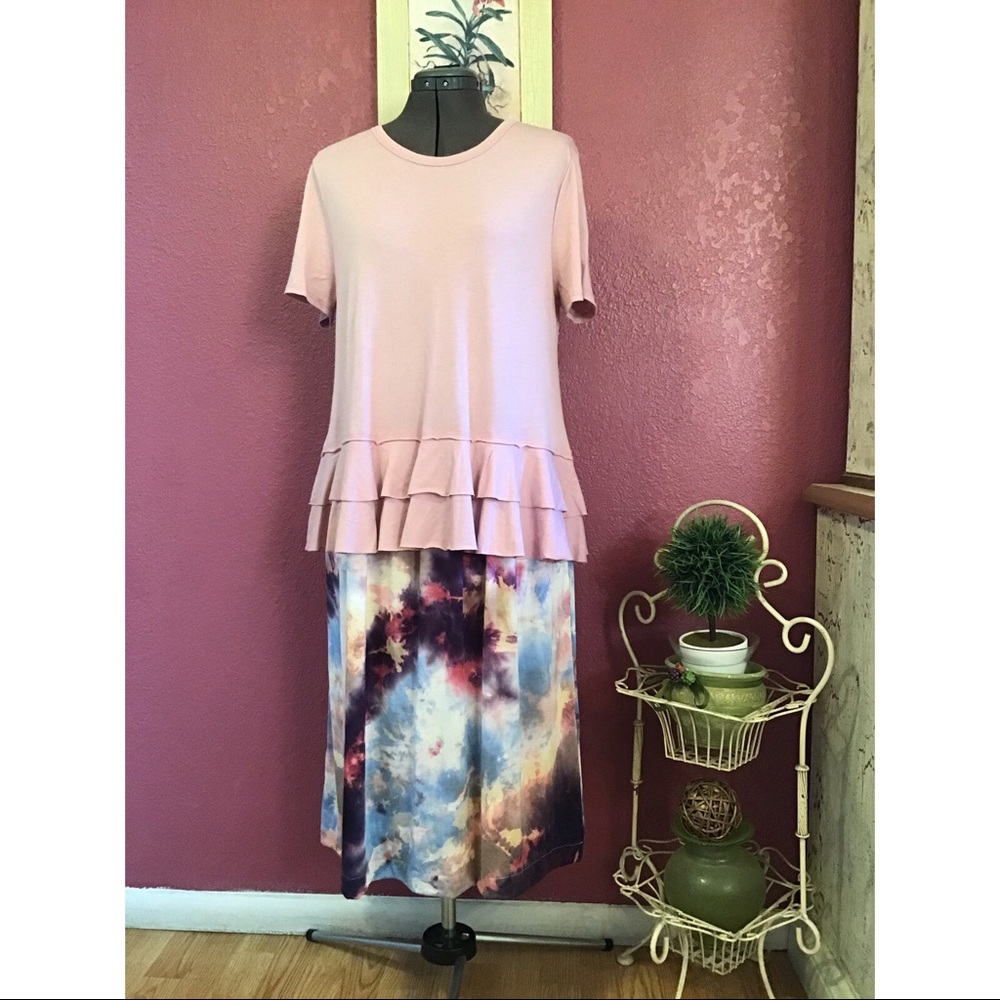 Dress, pink and tie -dye, handmade and unique 💐